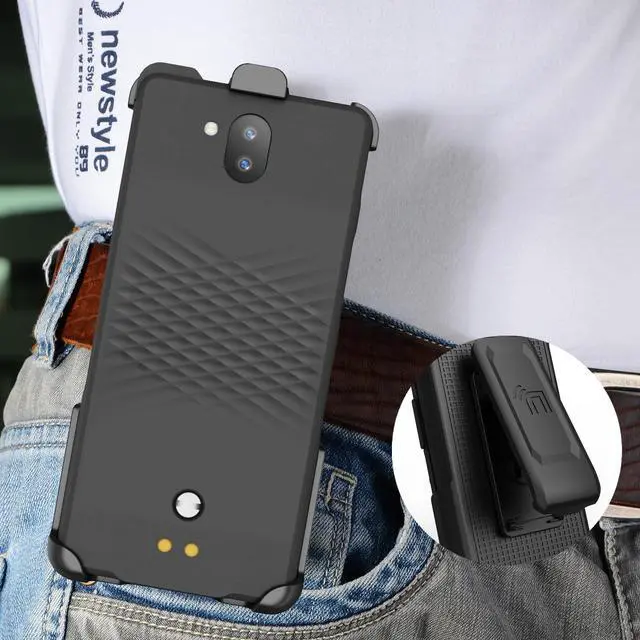Alt view image 6 of 7 - Black Rotating/Ratchet Belt Clip Holster Case for Sonim XP10 5G Phone (XP9900)