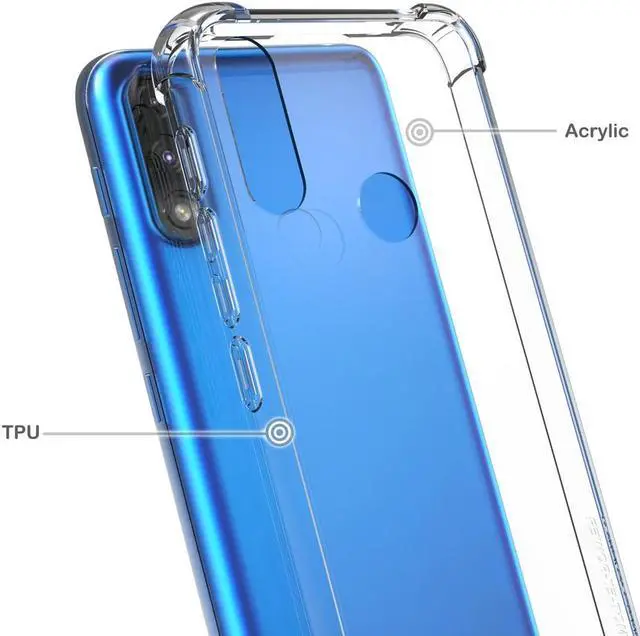 Alt view image 2 of 5 - AquaFlex Anti-Shock Clear Phone Case Slim Cover for Motorola Moto E7 Power