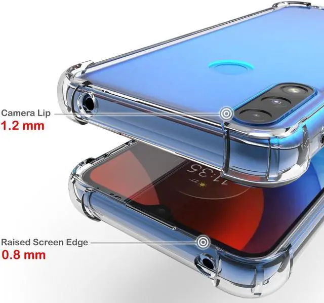 Alt view image 3 of 5 - AquaFlex Anti-Shock Clear Phone Case Slim Cover for Motorola Moto E7 Power
