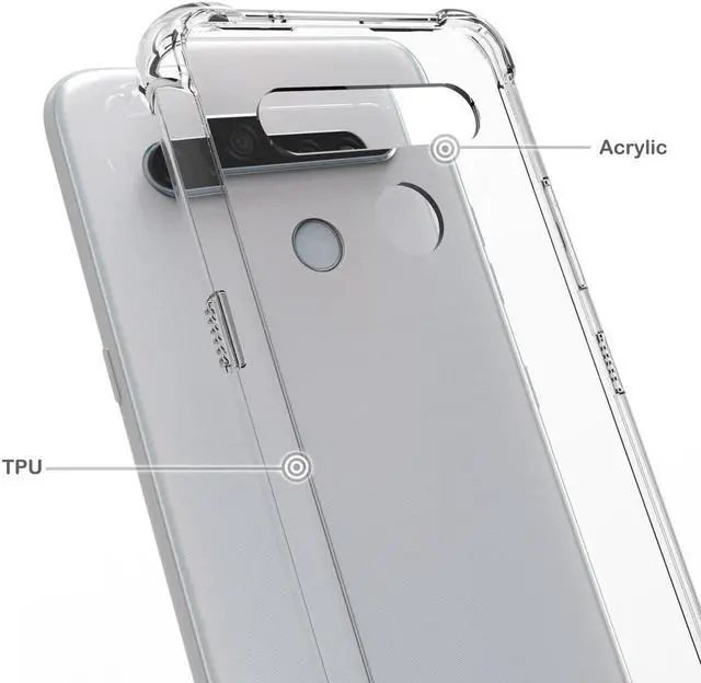 Alt view image 2 of 5 - AquaFlex Transparent Anti-Shock Clear Phone Case Slim Cover for LG K61