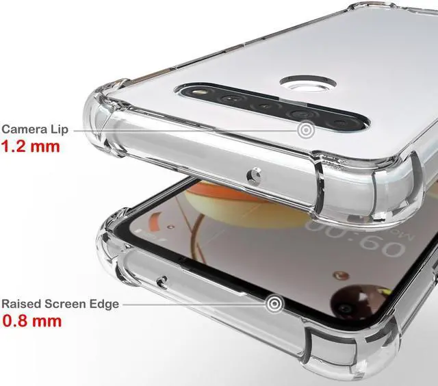 Alt view image 3 of 5 - AquaFlex Transparent Anti-Shock Clear Phone Case Slim Cover for LG K61