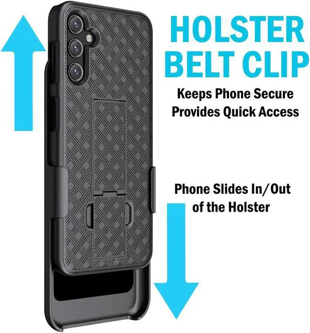 Alt view image 7 of 7 - Black Tactical Rugged Shield Case Flexible Matte Cover for Samsung Galaxy A32 5G