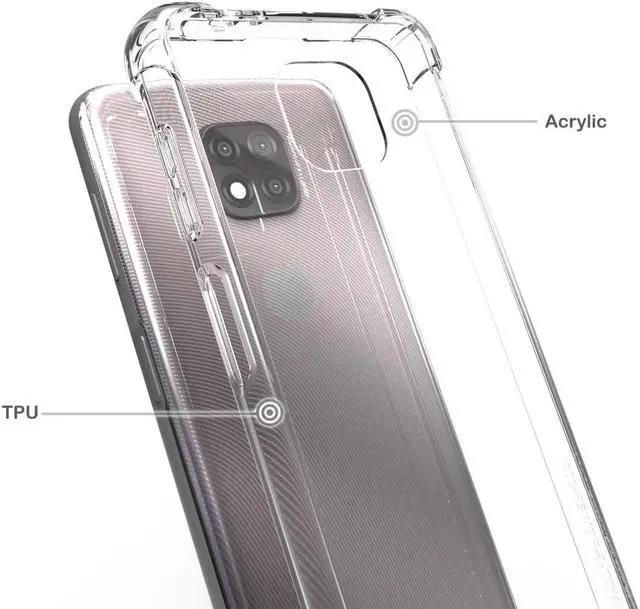 Alt view image 2 of 5 - AquaFlex Transparent Anti-Shock Clear Case Cover for Motorola Moto G Power 2021