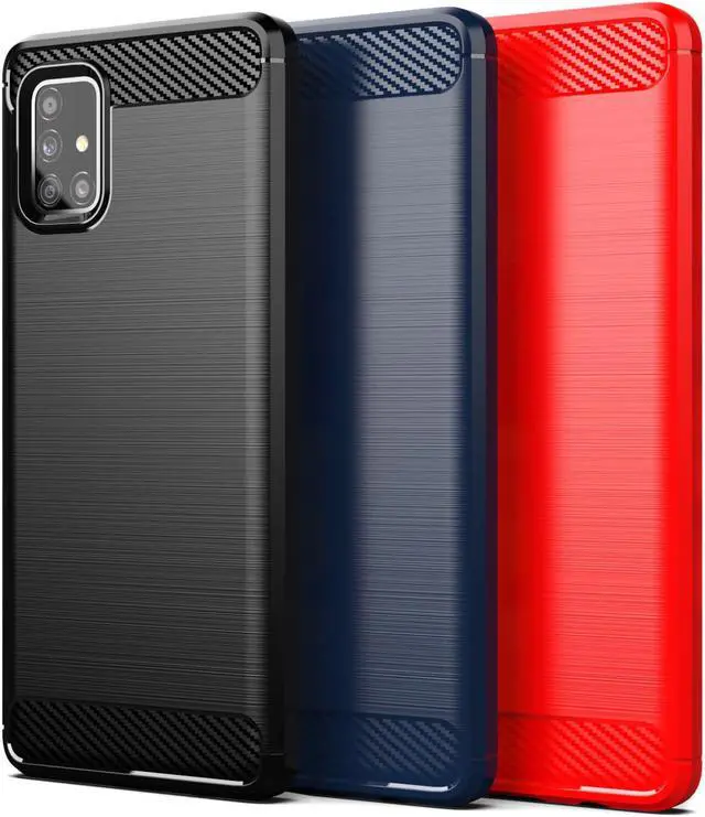 Alt view image 6 of 6 - Red Carbon Fiber Flex TPU Skin Case Cover for Verizon Samsung Galaxy A51 5G UW