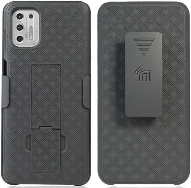Alt view image 2 of 7 - Black Case Kickstand Cover and Belt Clip for Motorola Moto G Stylus 4G 2021