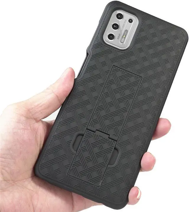 Alt view image 5 of 7 - Black Case Kickstand Cover and Belt Clip for Motorola Moto G Stylus 4G 2021