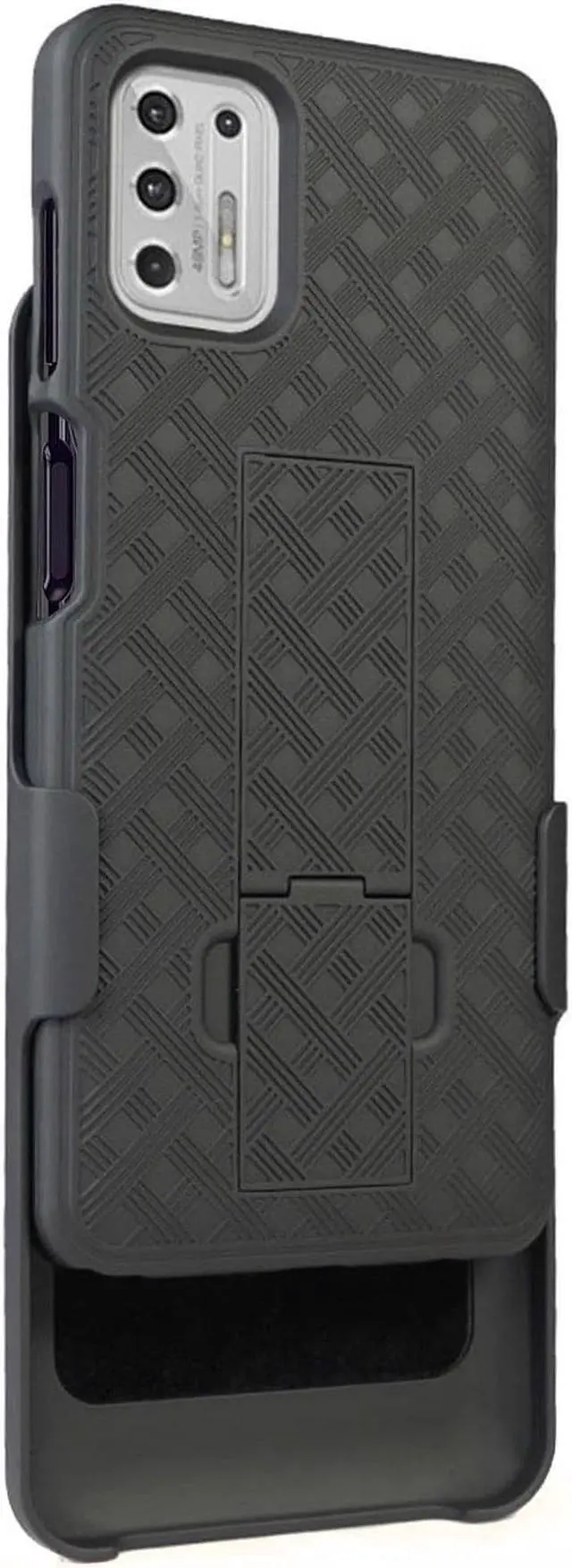 Alt view image 7 of 7 - Black Case Kickstand Cover and Belt Clip for Motorola Moto G Stylus 4G 2021
