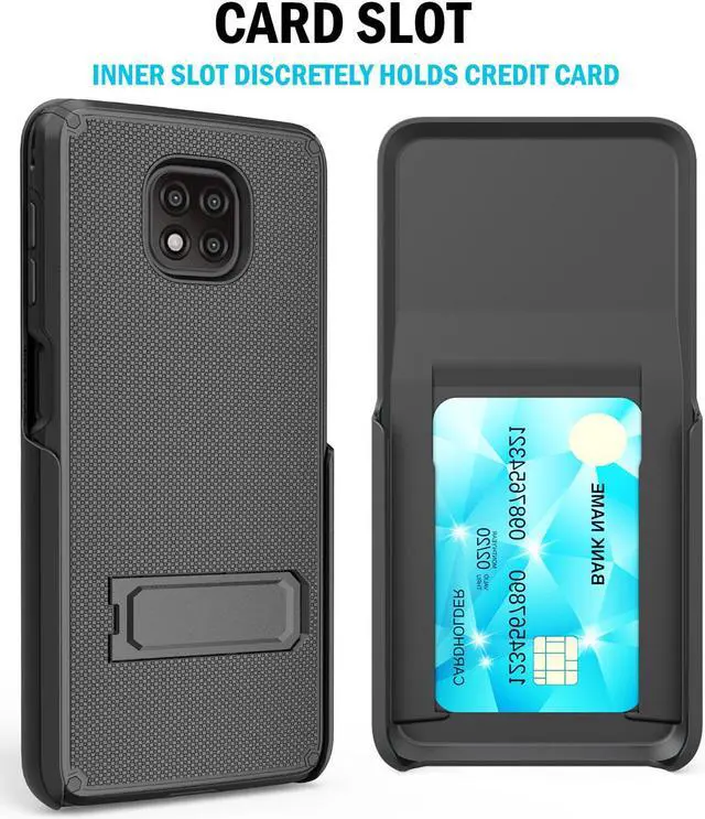 Alt view image 4 of 7 - Dual Layer Black Case Cover Kickstand + Belt Clip for Motorola Moto G Power 2021