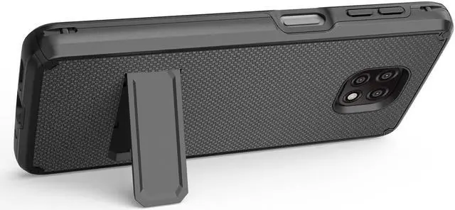 Alt view image 6 of 7 - Dual Layer Black Case Cover Kickstand + Belt Clip for Motorola Moto G Power 2021
