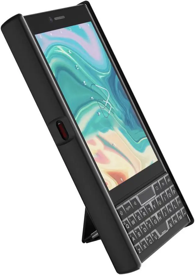 Alt view image 6 of 6 - Black Grid Texture Slim Hard Case Cover Kickstand for Unihertz Titan Slim Phone