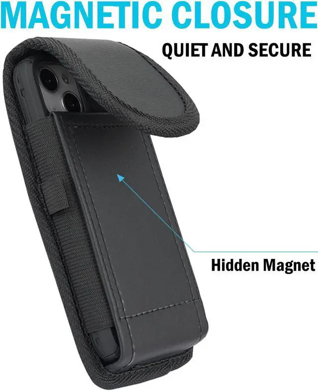 Alt view image 2 of 7 - Black Leather Case Pouch Belt Clip Harness Loop for iPhone 15 14 13 12 XR Phone