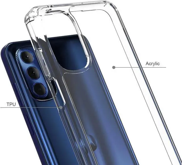 Alt view image 2 of 6 - AquaFlex Anti-Shock Clear Case Slim Cover for Moto G Stylus 4G (2022)