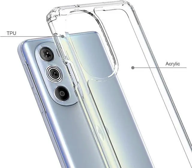 Alt view image 2 of 7 - AquaFlex Transparent Anti-Shock Clear Case Slim Cover for Moto Edge Plus 5G 2022
