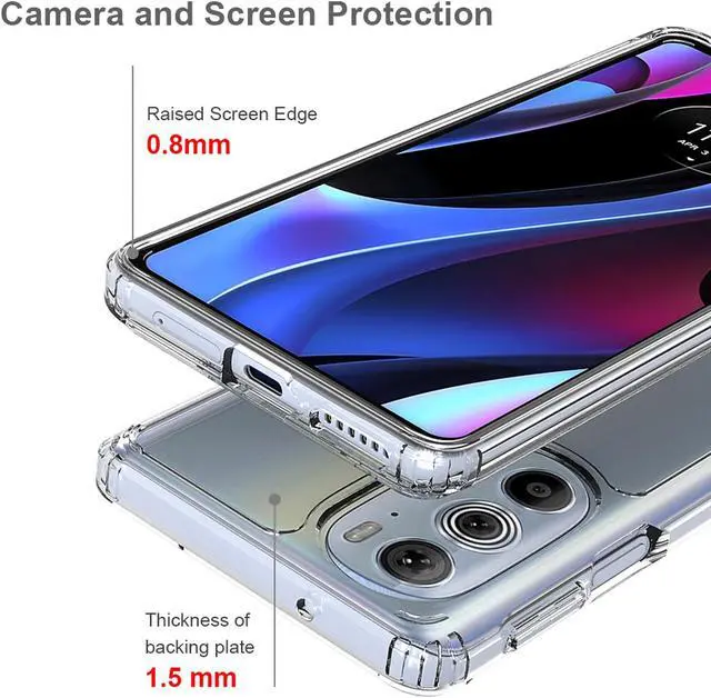 Alt view image 3 of 7 - AquaFlex Transparent Anti-Shock Clear Case Slim Cover for Moto Edge Plus 5G 2022