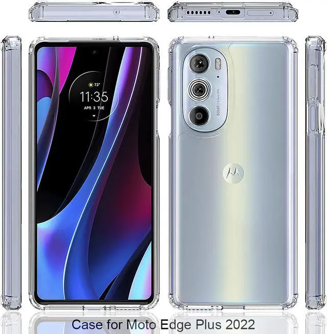 Alt view image 5 of 7 - AquaFlex Transparent Anti-Shock Clear Case Slim Cover for Moto Edge Plus 5G 2022