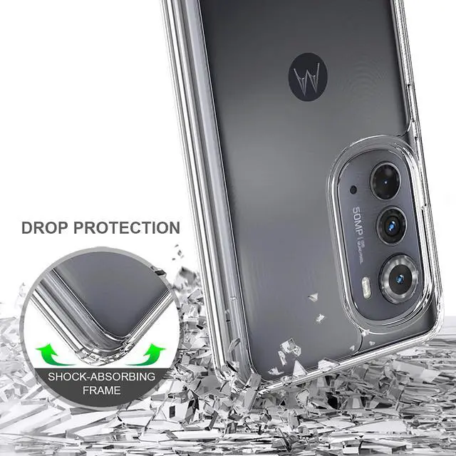 Alt view image 4 of 5 - AquaFlex Transparent Anti-Shock Clear Case Slim Cover for Motorola Edge 5G 2022