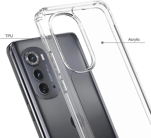 Alt view image 2 of 5 - AquaFlex Transparent Anti-Shock Clear Case Slim Cover for Motorola Edge 5G 2022