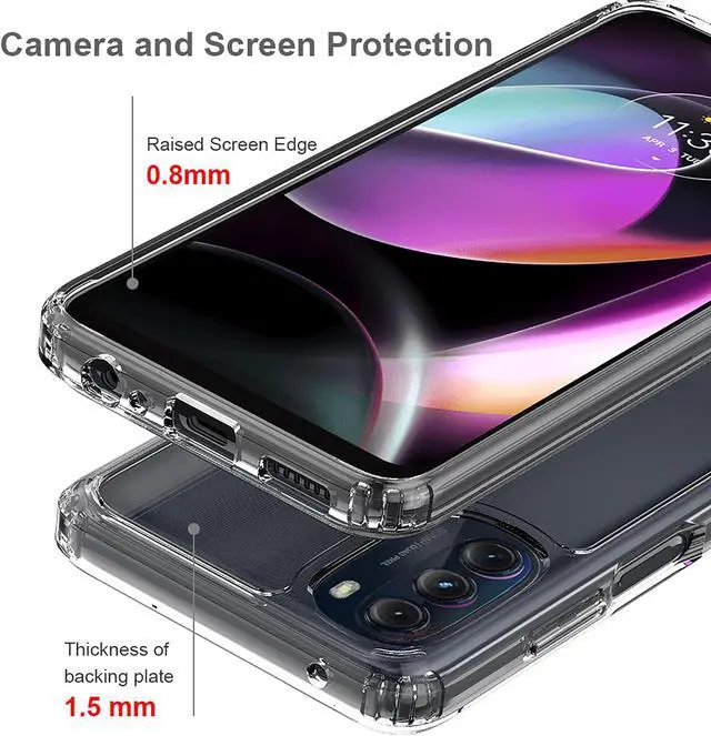 Alt view image 3 of 6 - AquaFlex Transparent Anti-Shock Clear Case Slim Cover for Moto G 5G 2022