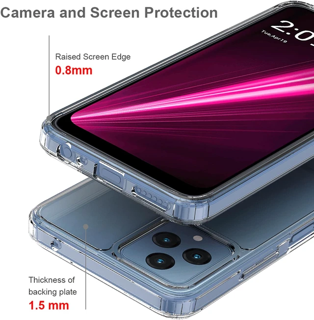 Alt view image 3 of 6 - AquaFlex Anti-Shock Clear Case Slim Cover for T-Mobile REVVL 6 5G / REVVL 6X 5G