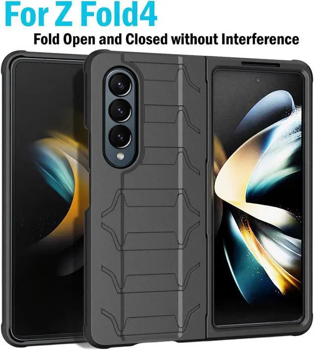 Alt view image 2 of 7 - Case Cover Holster Belt Clip S Pen Holder for Samsung Galaxy Z Fold 4 5G - Black