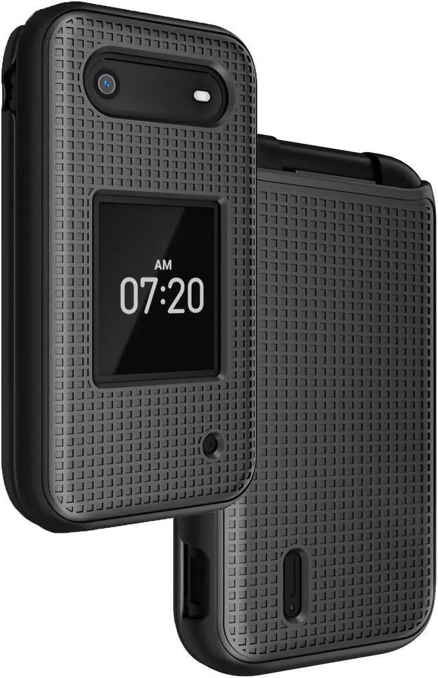 Main image of Black Grid Texture Hard Shell Case Cover for Nokia 2760 2780 Flip Phone N139DL