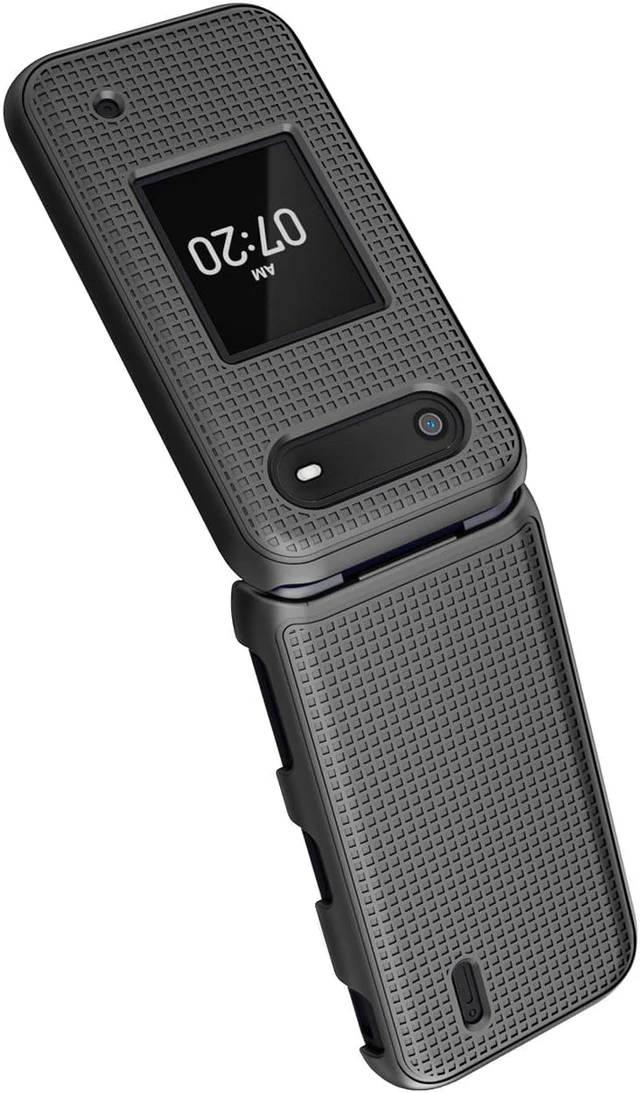 Alt view image 5 of 7 - Black Grid Texture Hard Shell Case Cover for Nokia 2760 2780 Flip Phone N139DL