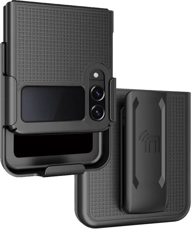 Main image of Black Hard Case Cover and Belt Clip Holster Combo for Samsung Galaxy Z Flip 4 5G