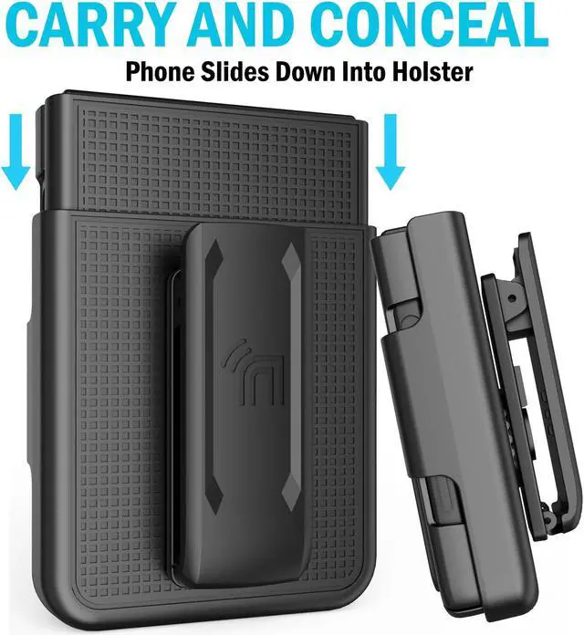 Alt view image 3 of 8 - Black Hard Case Cover and Belt Clip Holster Combo for Samsung Galaxy Z Flip 4 5G