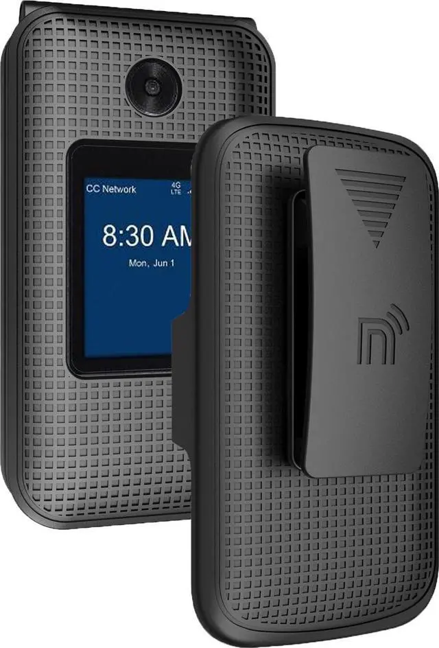 Main image of Leather Case Screen Guard Belt Clip for NUU F4L Flip Phone / Blu Tank Flip / F42