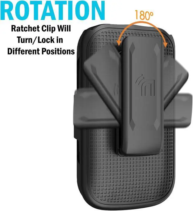 Alt view image 4 of 7 - Leather Case Screen Guard Belt Clip for NUU F4L Flip Phone / Blu Tank Flip / F42