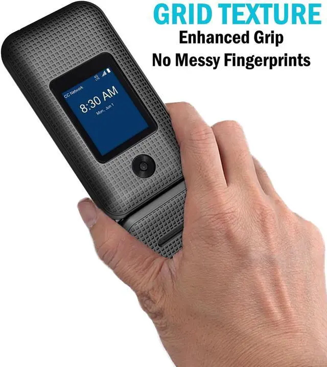 Alt view image 5 of 7 - Leather Case Screen Guard Belt Clip for NUU F4L Flip Phone / Blu Tank Flip / F42