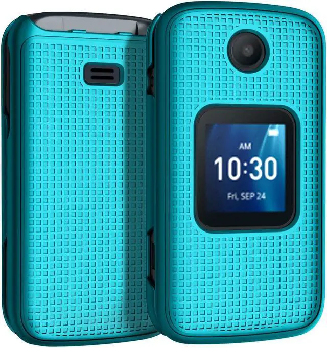 Main image of Teal Mint Grid Texture Hard Shell Case Cover for Alcatel Go Flip 4, TCL FLIP Pro