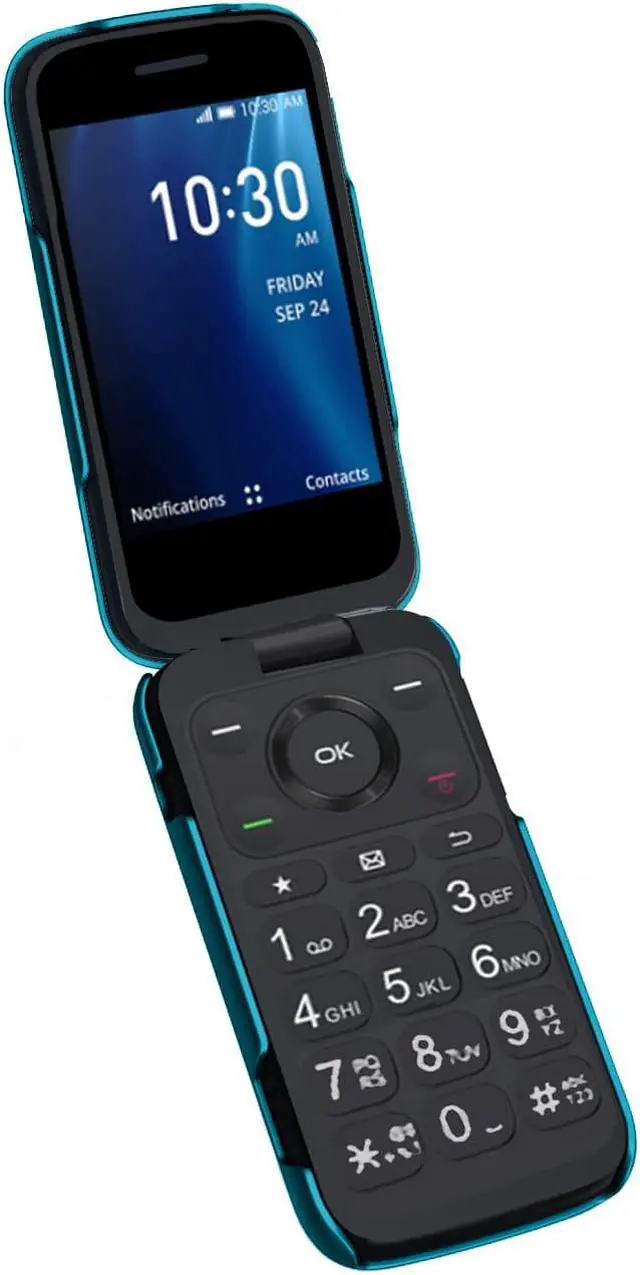 Alt view image 5 of 7 - Teal Mint Grid Texture Hard Shell Case Cover for Alcatel Go Flip 4, TCL FLIP Pro