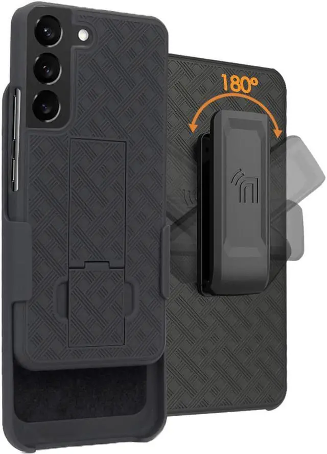 Main image of Black Hard Case Cover Stand and Belt Clip Holster Combo for Samsung Galaxy S22
