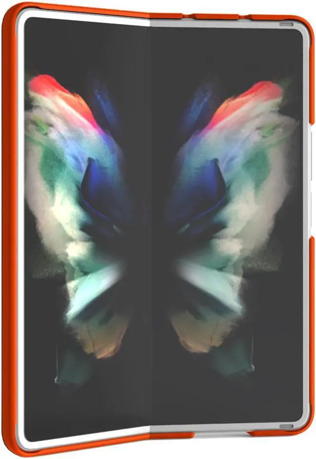 Alt view image 5 of 7 - Bright Orange Grid Case Slim Hard Shell Cover for Samsung Galaxy Z Fold 3 5G