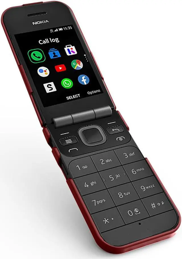 Alt view image 6 of 7 - Red Grid Texture Case Slim Hard Shell Slim Cover for Nokia 2720 V Flip Phone