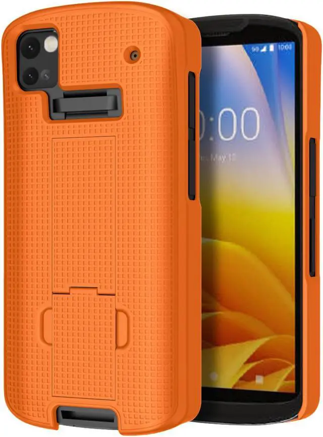 Main image of Bright Orange Slim Hard Shell Case Cover Stand for Zebra TC53 TC58 Scanner