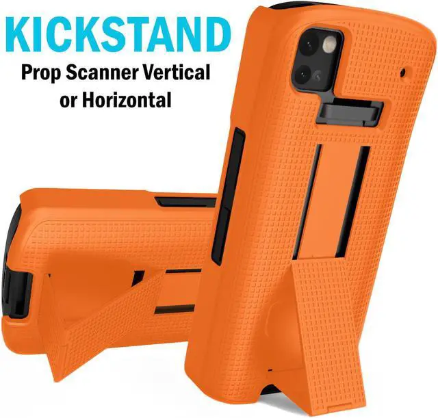 Alt view image 4 of 5 - Bright Orange Slim Hard Shell Case Cover Stand for Zebra TC53 TC58 Scanner