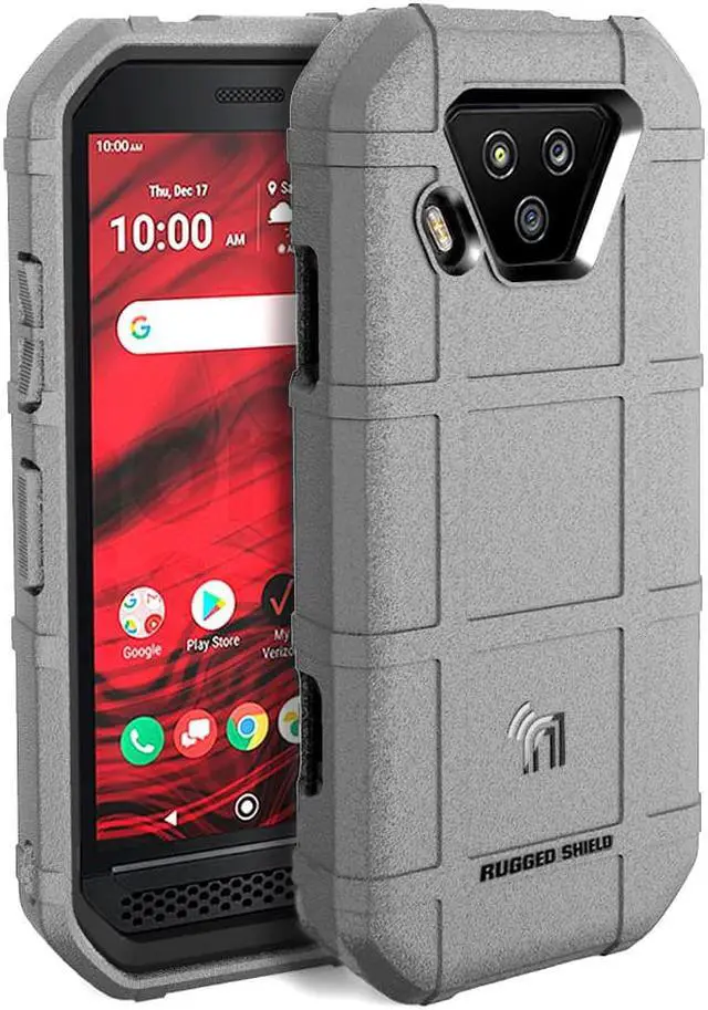 Alt view image 2 of 7 - Gray Tactical Rugged Shield Case Cover for Verizon Kyocera DuraForce Ultra 5G