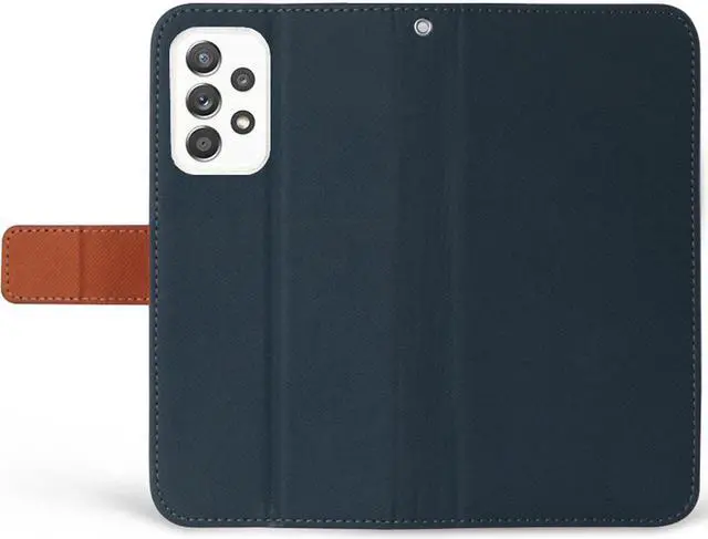 Alt view image 5 of 7 - Navy/Brown Wallet Case Credit Card Slot Lanyard Strap for Samsung Galaxy A72 5G