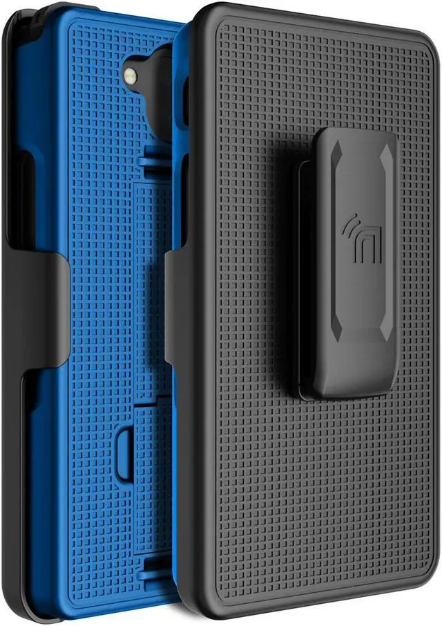 Alt view image 5 of 7 - Cobalt Blue Case Stand and Belt Clip Holster for Sonim XP10 5G Phone (XP9900)