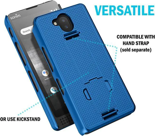 Alt view image 4 of 7 - Cobalt Blue Case Stand and Belt Clip Holster for Sonim XP10 5G Phone (XP9900)