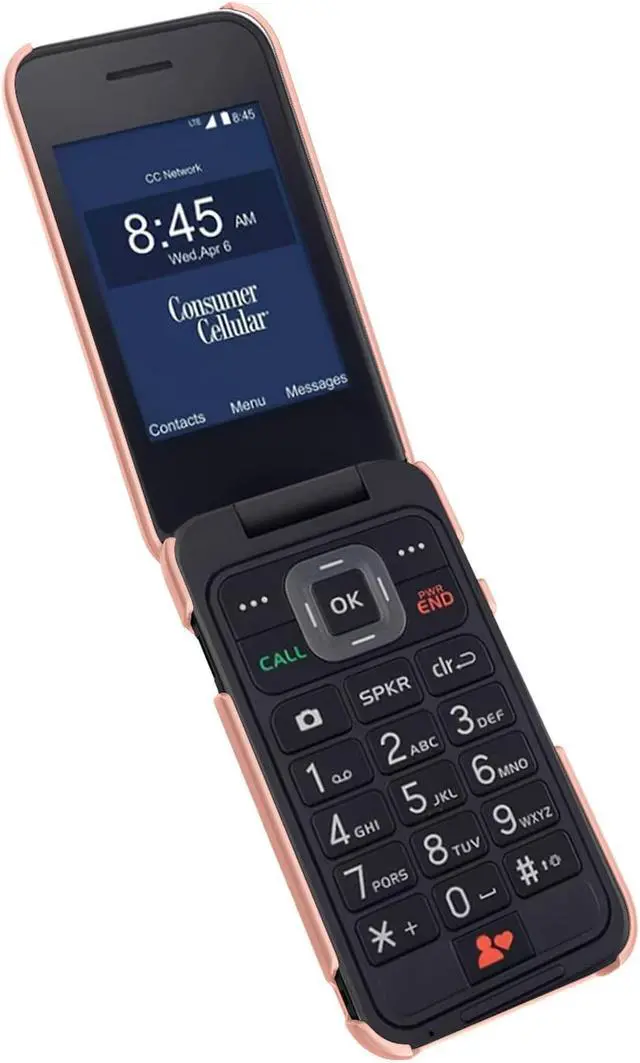 Alt view image 5 of 7 - Rose Gold Pink Grid Texture Hard Shell Case Cover for Verve Snap Flip Phone