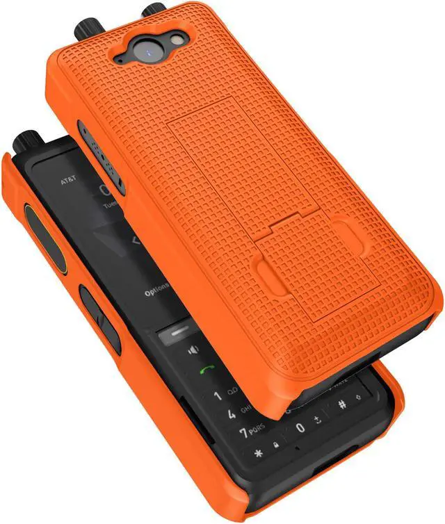 Alt view image 5 of 7 - Orange Grid Texture Slim Hard Case Cover Stand for Sonim XP5 Plus XP5900 XP5plus