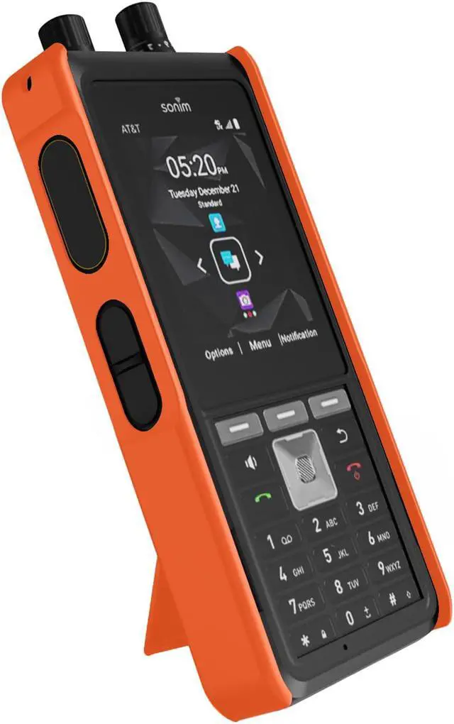 Alt view image 6 of 7 - Orange Grid Texture Slim Hard Case Cover Stand for Sonim XP5 Plus XP5900 XP5plus