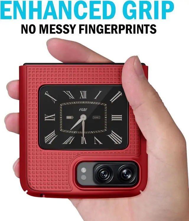 Alt view image 5 of 7 - Red Hard Case Cover and Belt Clip Holster Combo for Motorola RAZR 3 5G (2022)