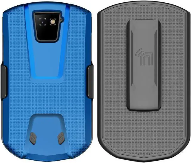 Alt view image 3 of 7 - Hard Case Cover and Belt Clip Holster for Unihertz Titan Pocket Phone - Blue