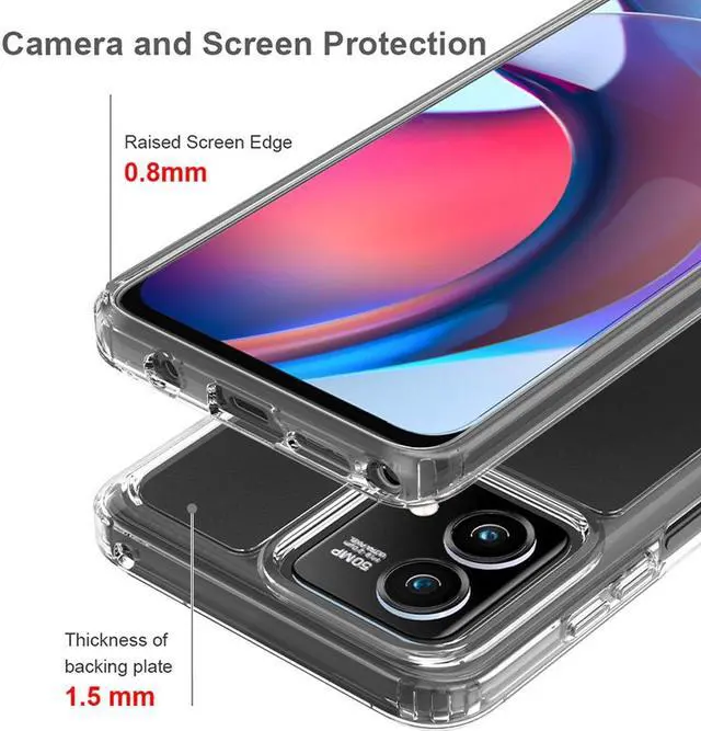 Alt view image 3 of 7 - Black Hard Case Stand and Belt Clip Holster for Motorola Moto G Power 5G (2023)