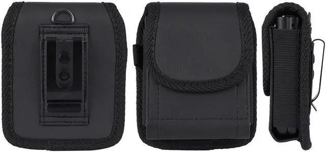 Alt view image 4 of 7 - Black Leather Case Belt Clip Harness Pouch for Motorola RAZR Ultra Plus Z Flip 6