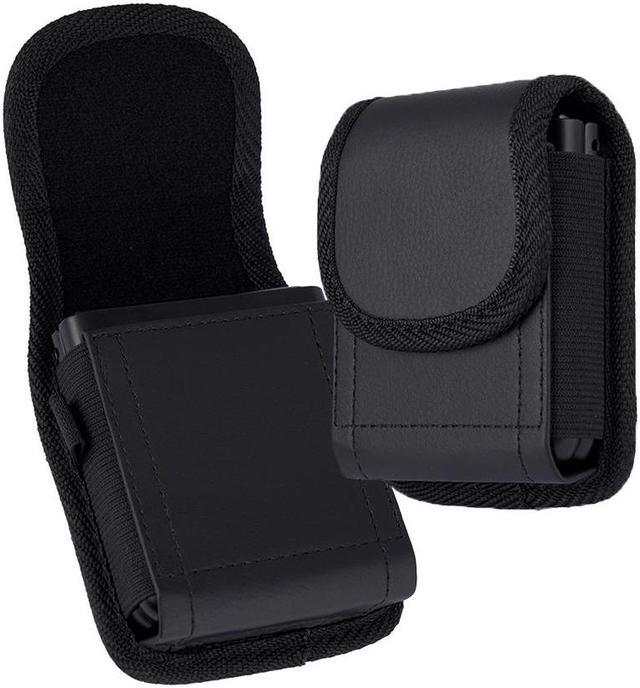 Black Leather Case Pouch Belt Loop Clip for Motorola RAZR Plus